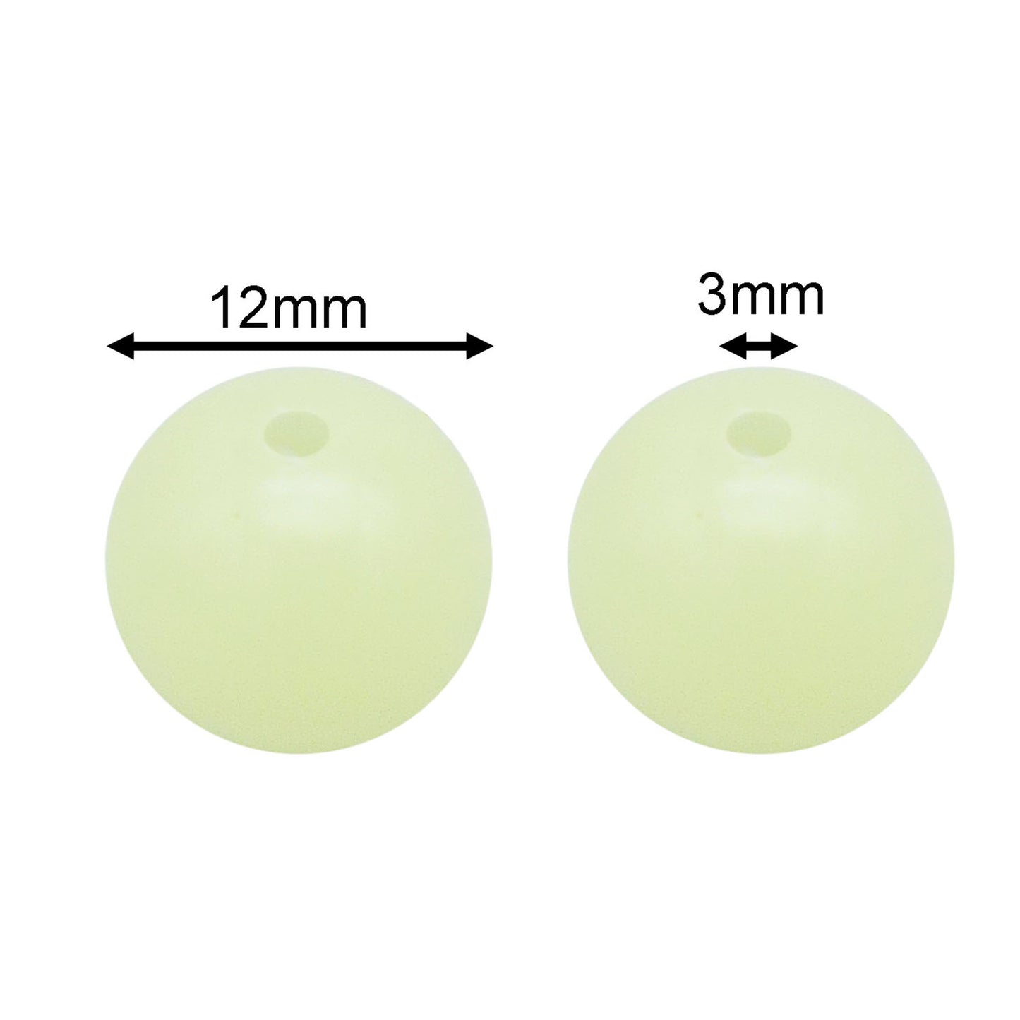 50PCS Acrylic Luminous Beads Round Fluorescent Spacer Beads Jewelry Making Loose Beads Glow In Dark for DIY Necklace Bracelet Accessories 8mm/10mm/12mm/16mm