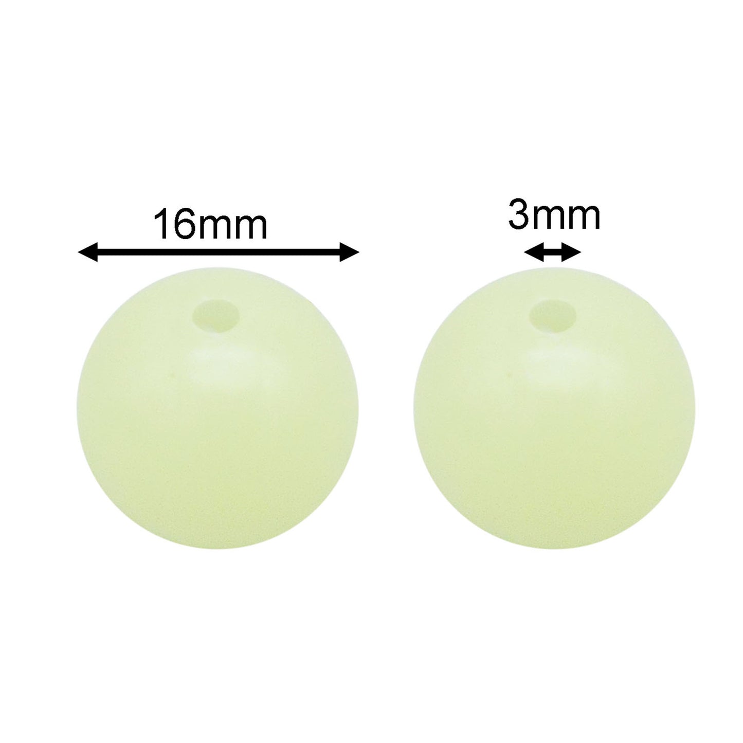 50PCS Acrylic Luminous Beads Round Fluorescent Spacer Beads Jewelry Making Loose Beads Glow In Dark for DIY Necklace Bracelet Accessories 8mm/10mm/12mm/16mm