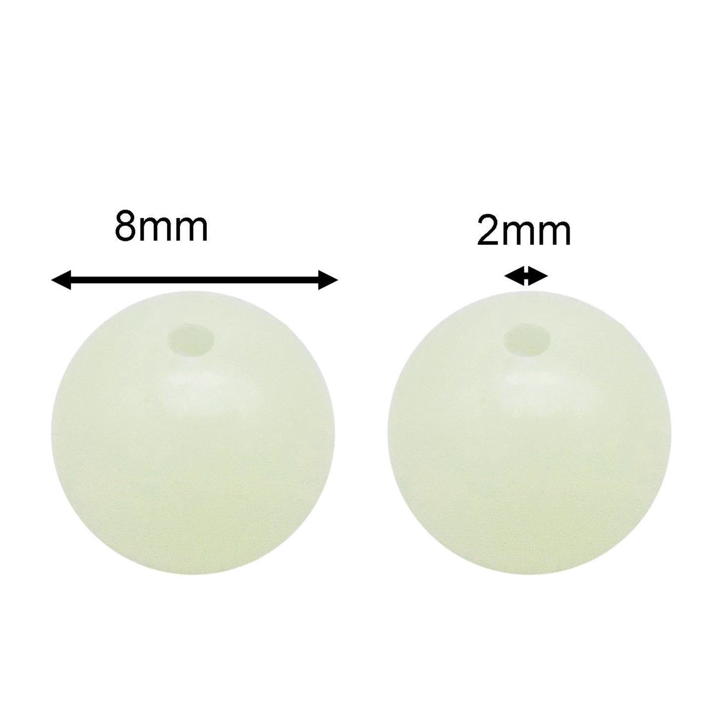 50PCS Acrylic Luminous Beads Round Fluorescent Spacer Beads Jewelry Making Loose Beads Glow In Dark for DIY Necklace Bracelet Accessories 8mm/10mm/12mm/16mm