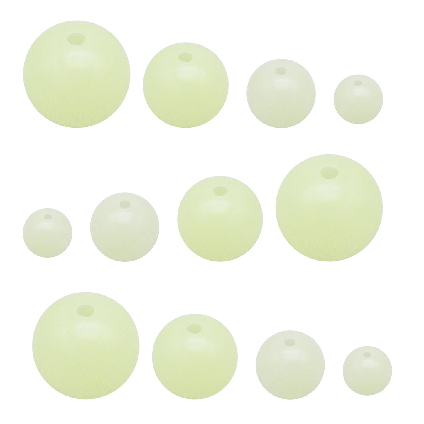 50PCS Acrylic Luminous Beads Round Fluorescent Spacer Beads Jewelry Making Loose Beads Glow In Dark for DIY Necklace Bracelet Accessories 8mm/10mm/12mm/16mm