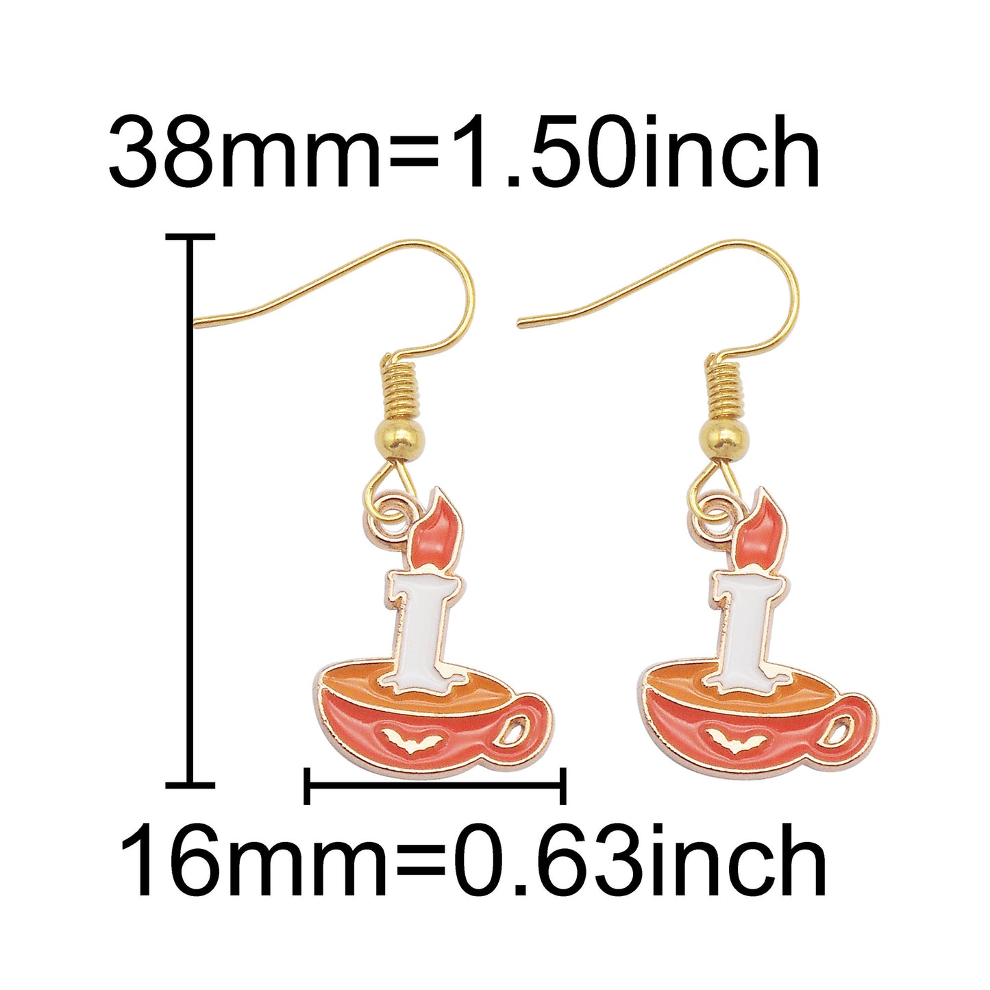 1 Pair Halloween Enamel Dangle Earrings Witch's Hat Eyeball Ghost Raven Designed, Alloy French Hook Earrings Hypoallergenic Women Ladies Earring Piercing Jewelry Festival Ear Decor