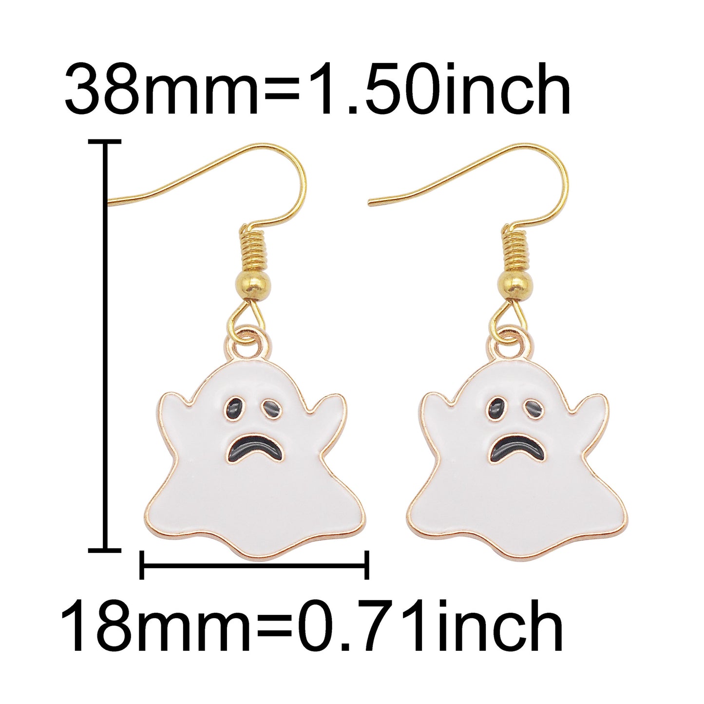 1 Pair Halloween Enamel Dangle Earrings Witch's Hat Eyeball Ghost Raven Designed, Alloy French Hook Earrings Hypoallergenic Women Ladies Earring Piercing Jewelry Festival Ear Decor