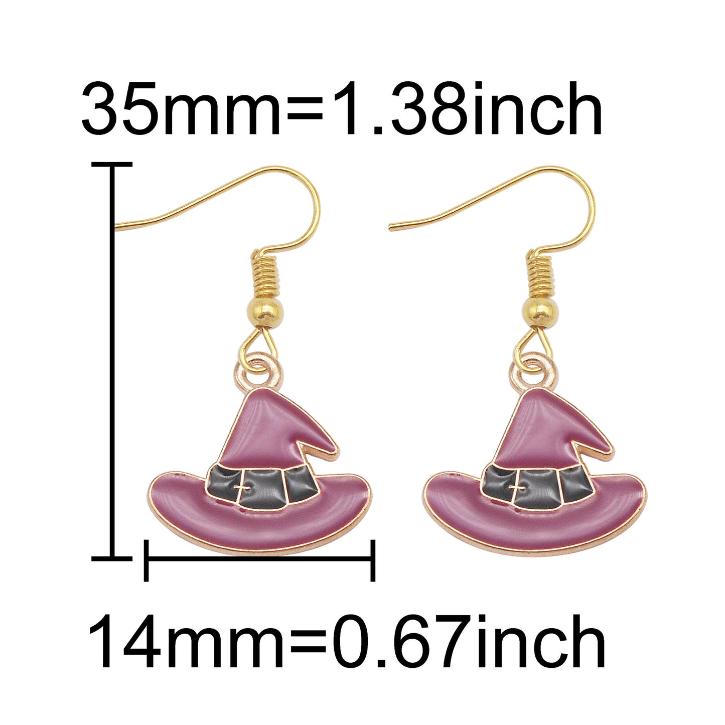 1 Pair Halloween Enamel Dangle Earrings Witch's Hat Eyeball Ghost Raven Designed, Alloy French Hook Earrings Hypoallergenic Women Ladies Earring Piercing Jewelry Festival Ear Decor