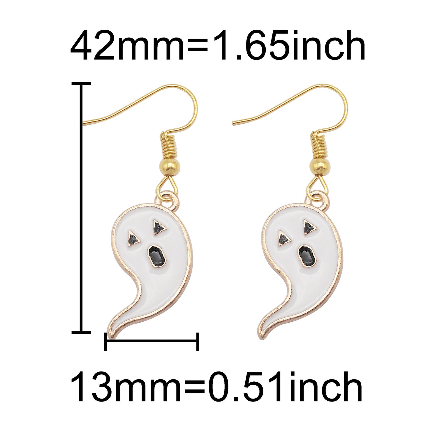 1 Pair Halloween Enamel Dangle Earrings Witch's Hat Eyeball Ghost Raven Designed, Alloy French Hook Earrings Hypoallergenic Women Ladies Earring Piercing Jewelry Festival Ear Decor