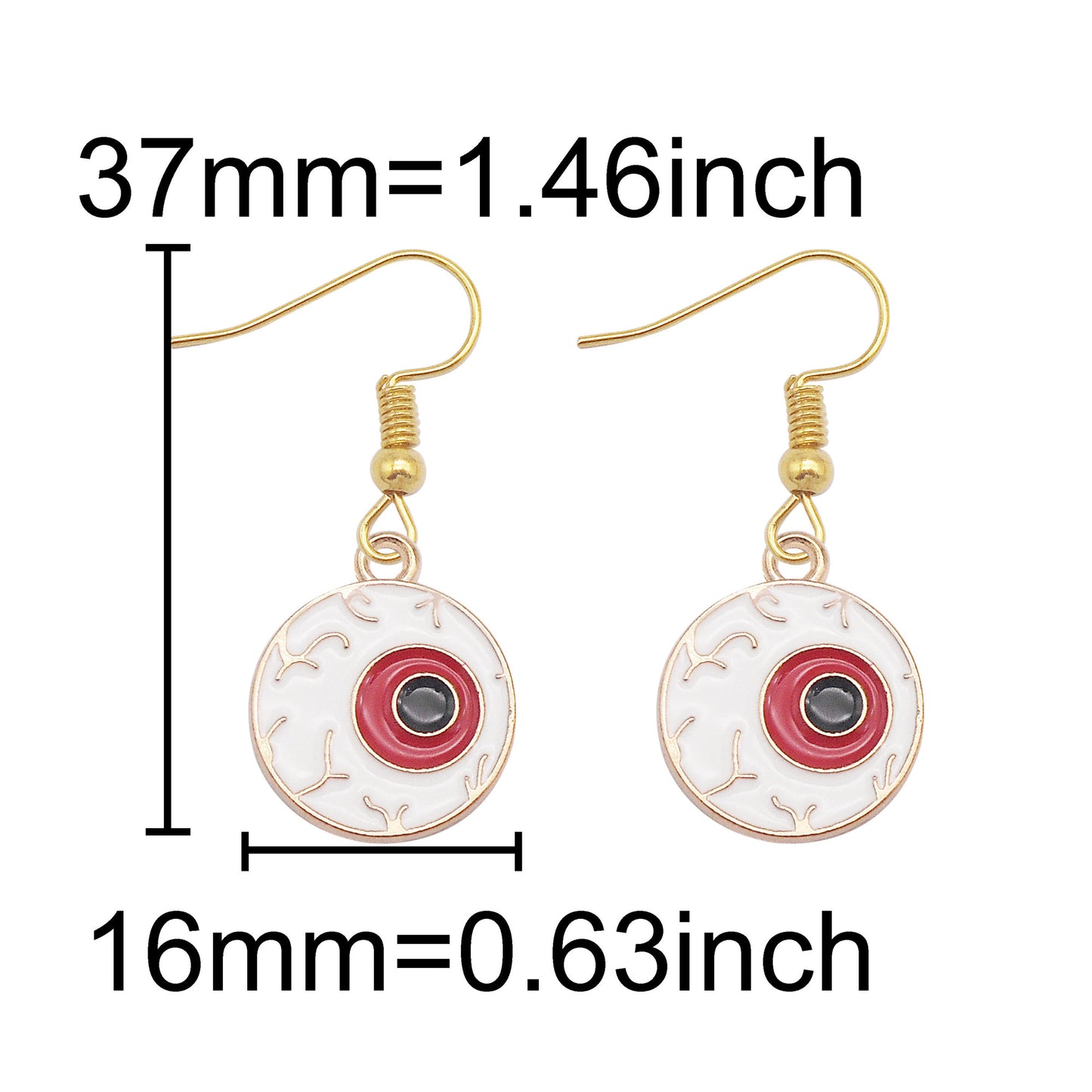 1 Pair Halloween Enamel Dangle Earrings Witch's Hat Eyeball Ghost Raven Designed, Alloy French Hook Earrings Hypoallergenic Women Ladies Earring Piercing Jewelry Festival Ear Decor