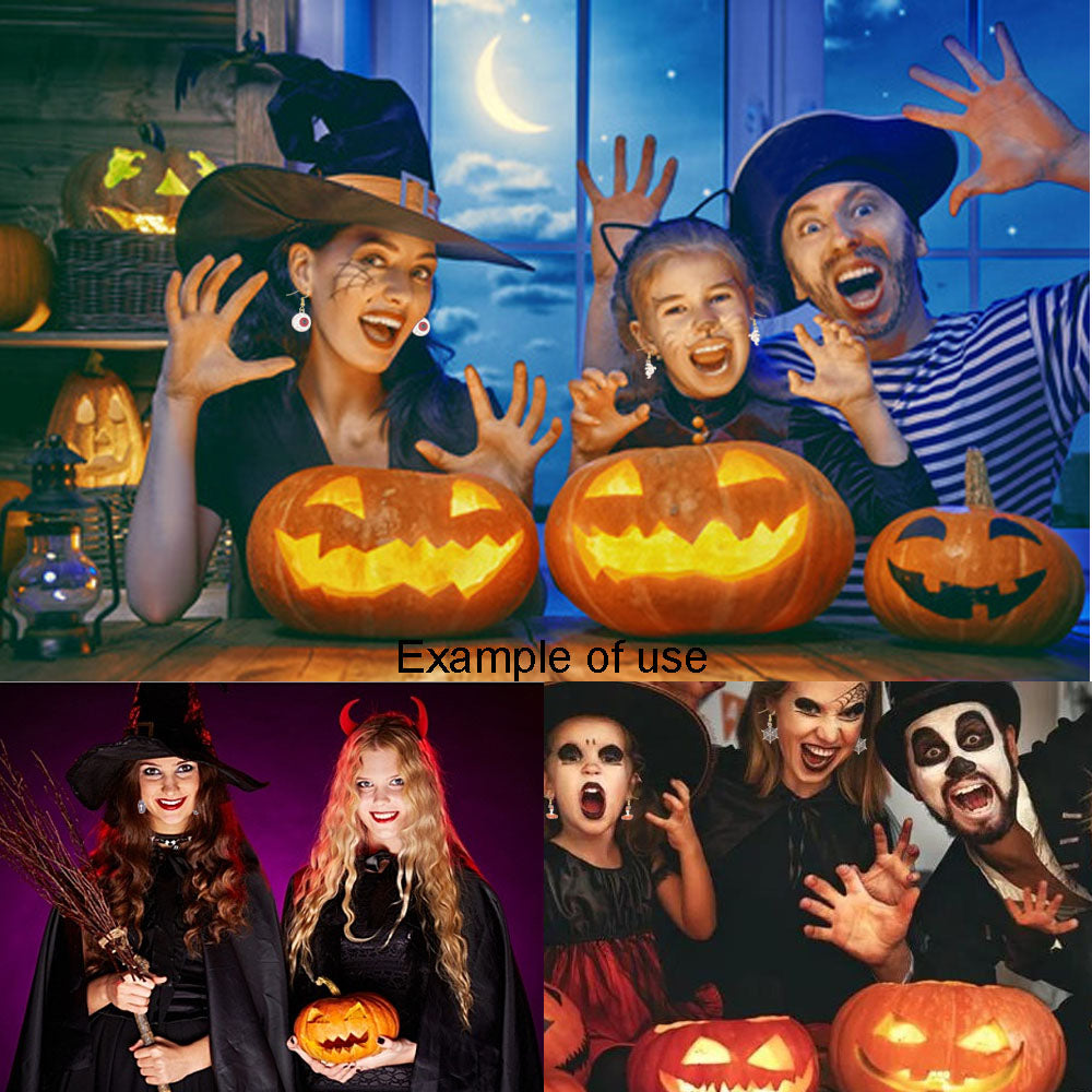 1 Pair Halloween Enamel Dangle Earrings Witch's Hat Eyeball Ghost Raven Designed, Alloy French Hook Earrings Hypoallergenic Women Ladies Earring Piercing Jewelry Festival Ear Decor