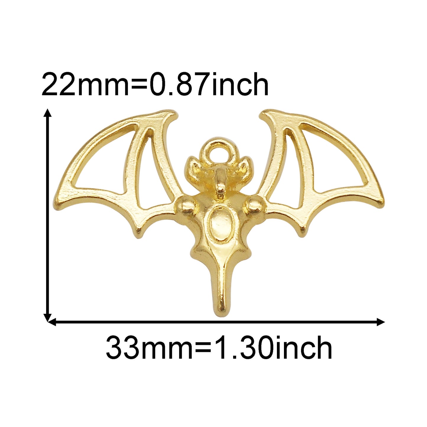 20PCS Quality Plated Golden Spider Bat Charms Metal Halloween Pumpkin Cobweb Pendant for Jewelry Making DIY Crafts Decor