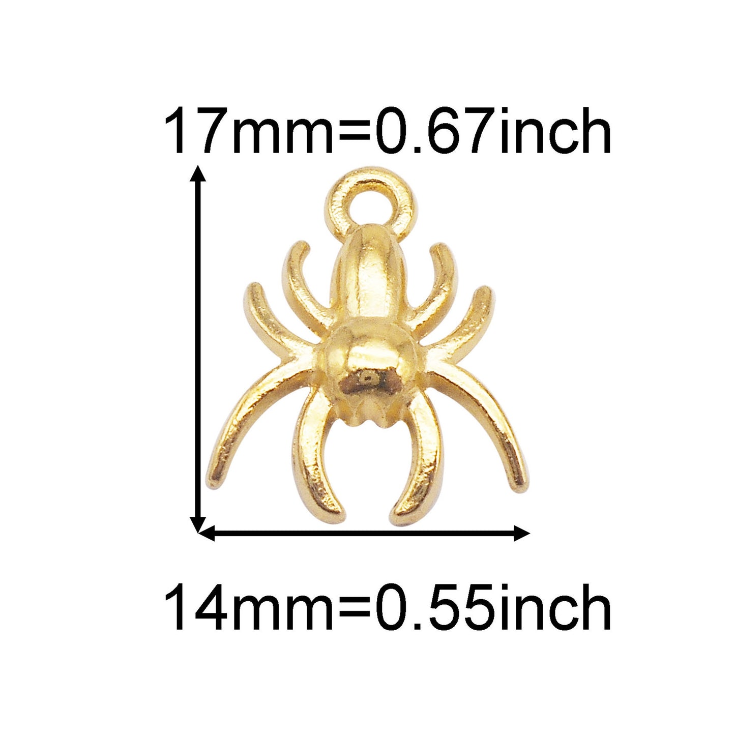 20PCS Quality Plated Golden Spider Bat Charms Metal Halloween Pumpkin Cobweb Pendant for Jewelry Making DIY Crafts Decor