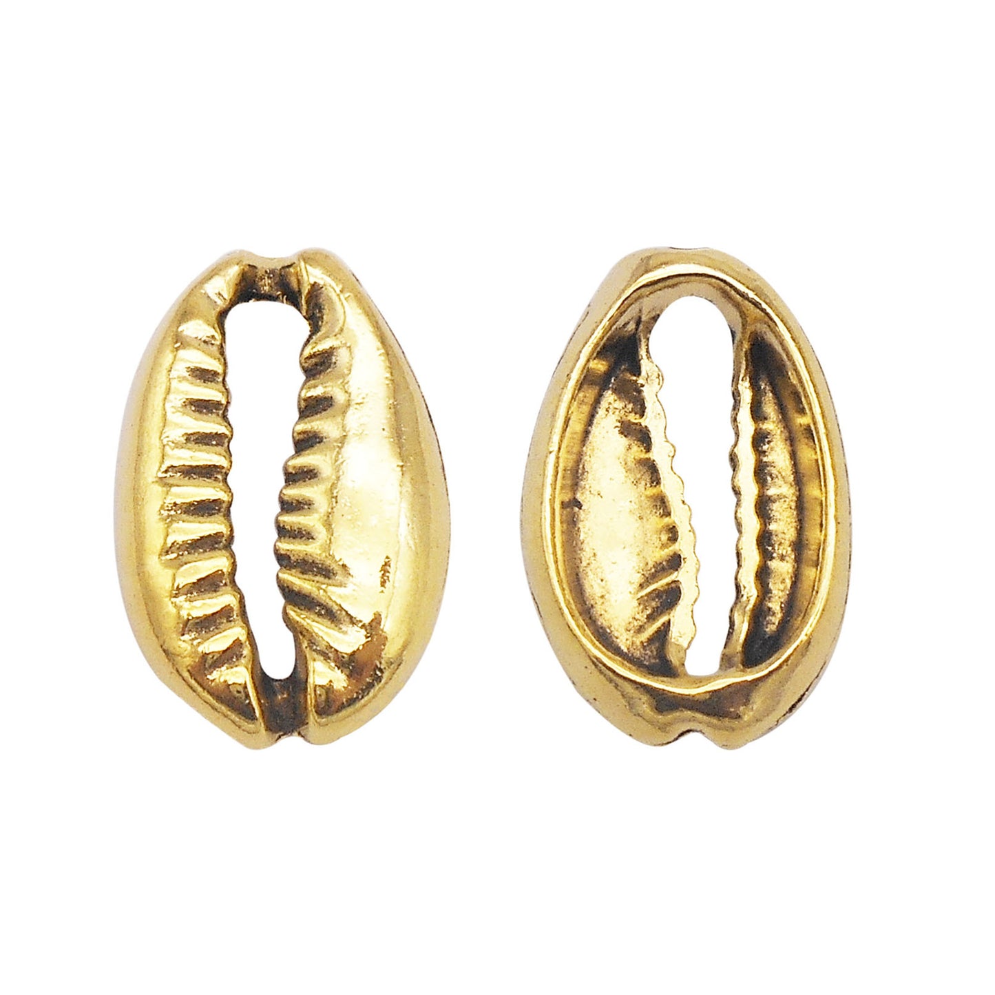 20Pcs 19x12mm Metal Seashell Sliced Charms Retro Gold Cowrie Shell Pendants Alloy Jewelry Accessories for Anklet Making, DIY Crafts Decor