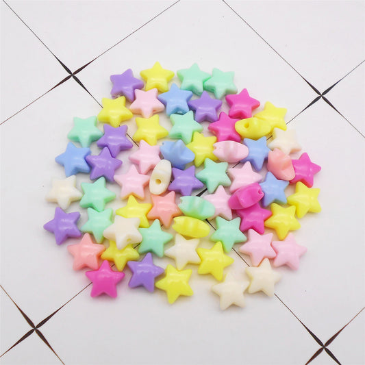 100Pcs 11mm Pentagram Star Beads Plastic Spacer Beads DIY Making Accessories for Necklace Bracelet Making, DIY Phone Chain Decor