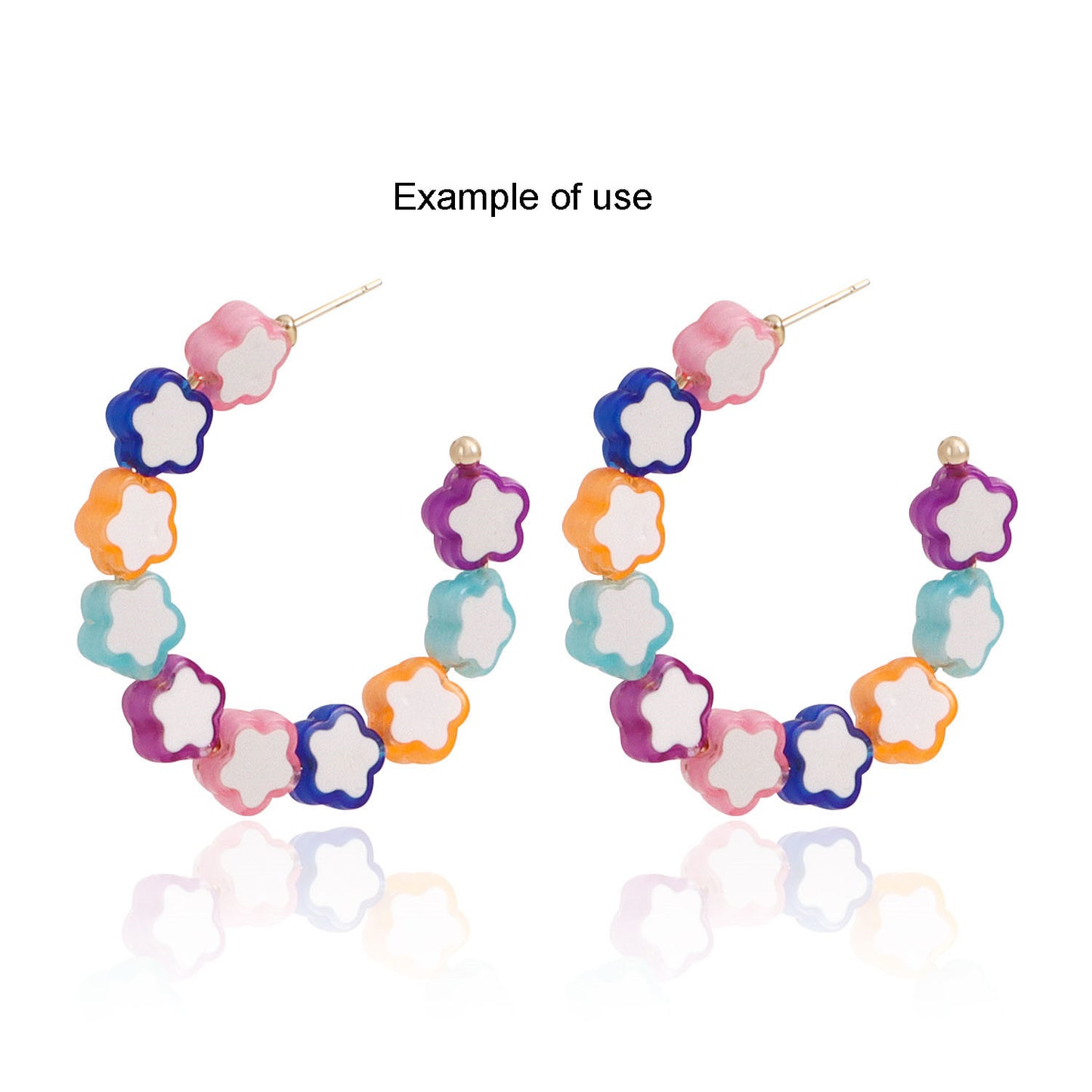 50Pcs 10mm Flower Shaped Beads Plum Blossom Pattern Spacer Beads Plastic Accessories for Necklace Bracelet Earrings Making, Phone Chain Crafts Decor