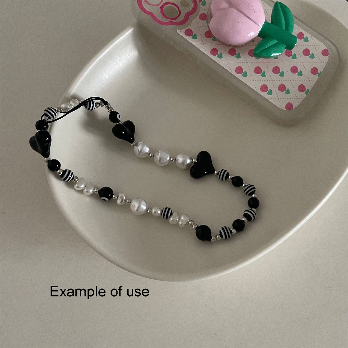 20Pcs 21.5x16.5mm Heart Shaped Beads Black Plastic Spacer Beads for Necklace Bracelet Earrings Making DIY Crafts Decor