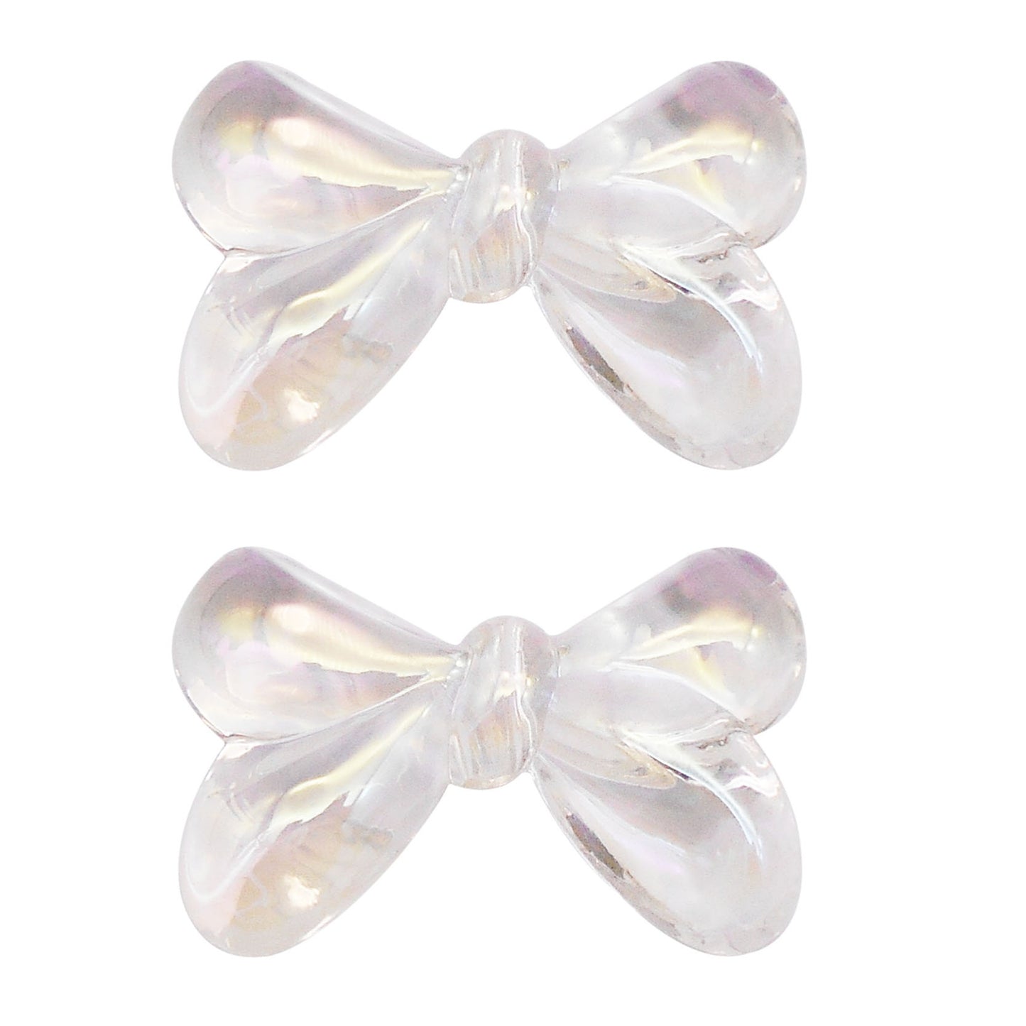 10Pcs 35.5x23mm Bowknot Shaped Beads Transparent Plastic Spacer Beads for DIY Jewelry Making Phone Chain Crafts Decor
