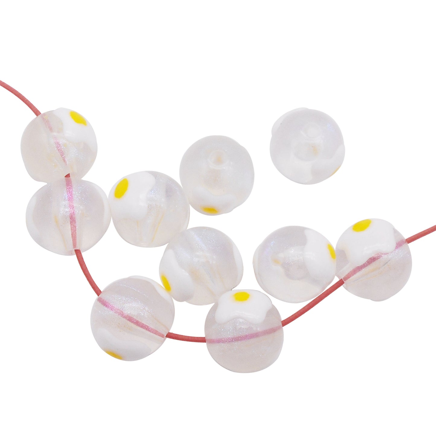 10Pcs 16mm Glow in Dark Beads Hand-Painted Plastic Spacer Beads for Bracelet Necklace Making DIY Phone Chain Crafts Decor