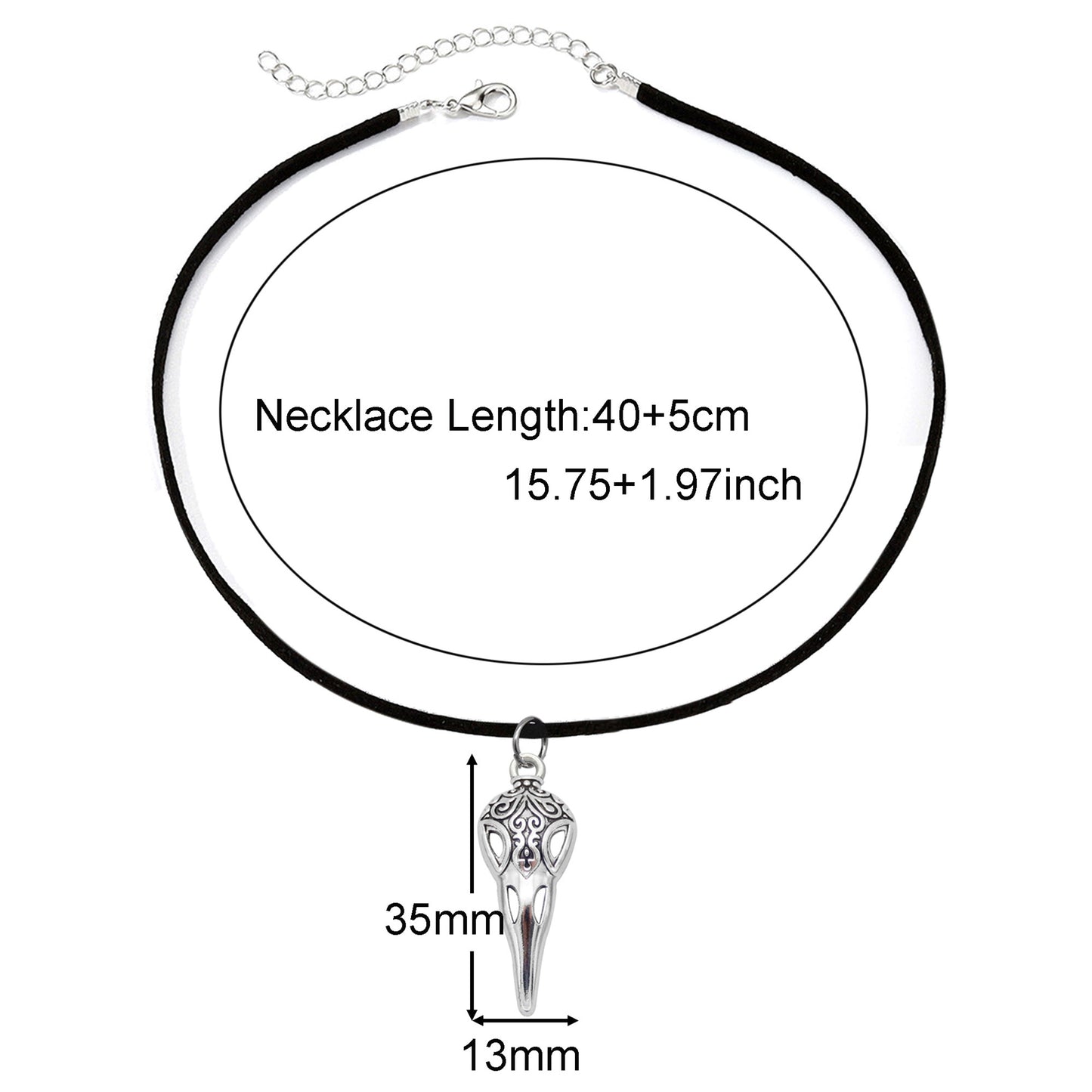 1 Piece Bat Moon Skull Hand Dangle Necklace Halloween Theme Metal Jewelry Korean Velvet Necklace Vintage Silver Festival Gifts