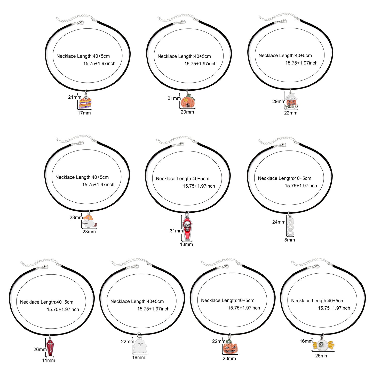 1 Piece Halloween Pumpkin Ghost Necklace - Korean Velvet Enamel Dangle Clavicle Jewelry for Women, Cute Metal Charm Necklace, Daily Wear & Festival Gift