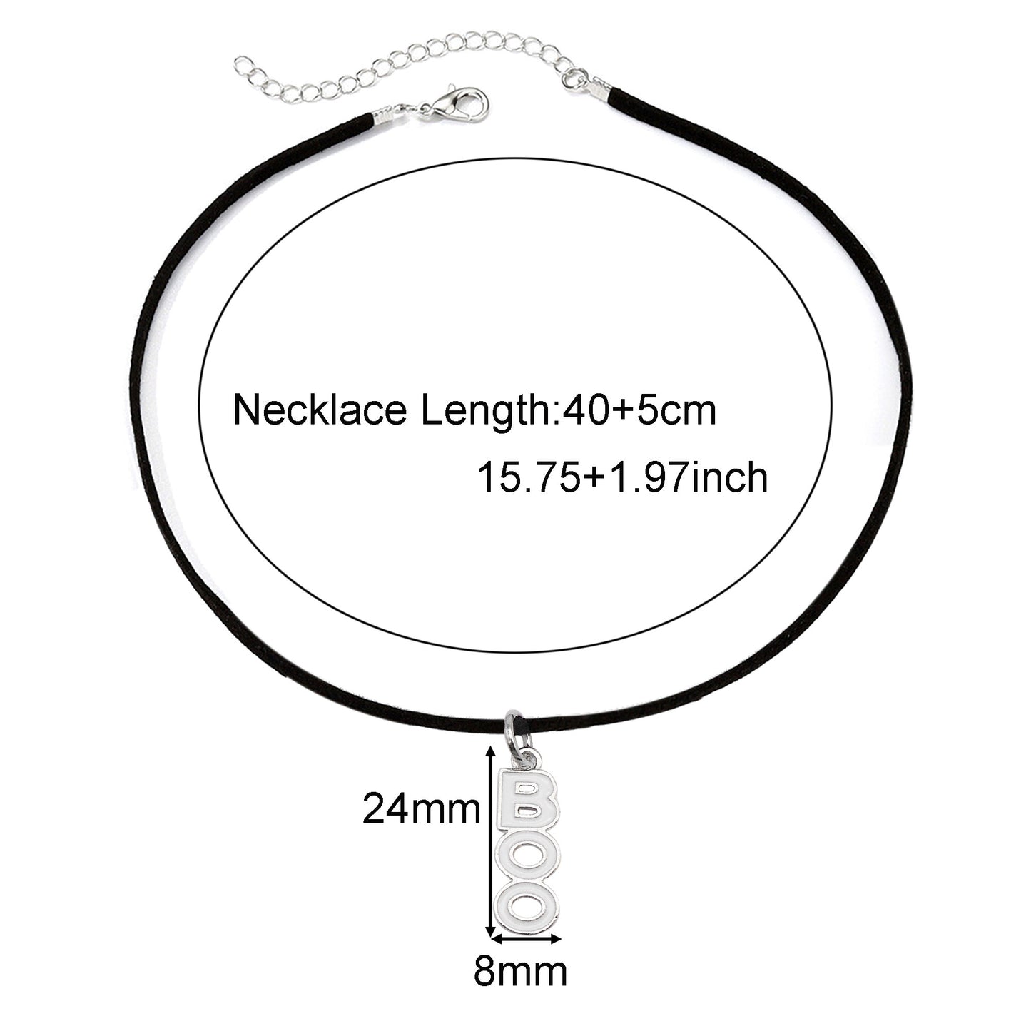 1 Piece Halloween Pumpkin Ghost Necklace - Korean Velvet Enamel Dangle Clavicle Jewelry for Women, Cute Metal Charm Necklace, Daily Wear & Festival Gift