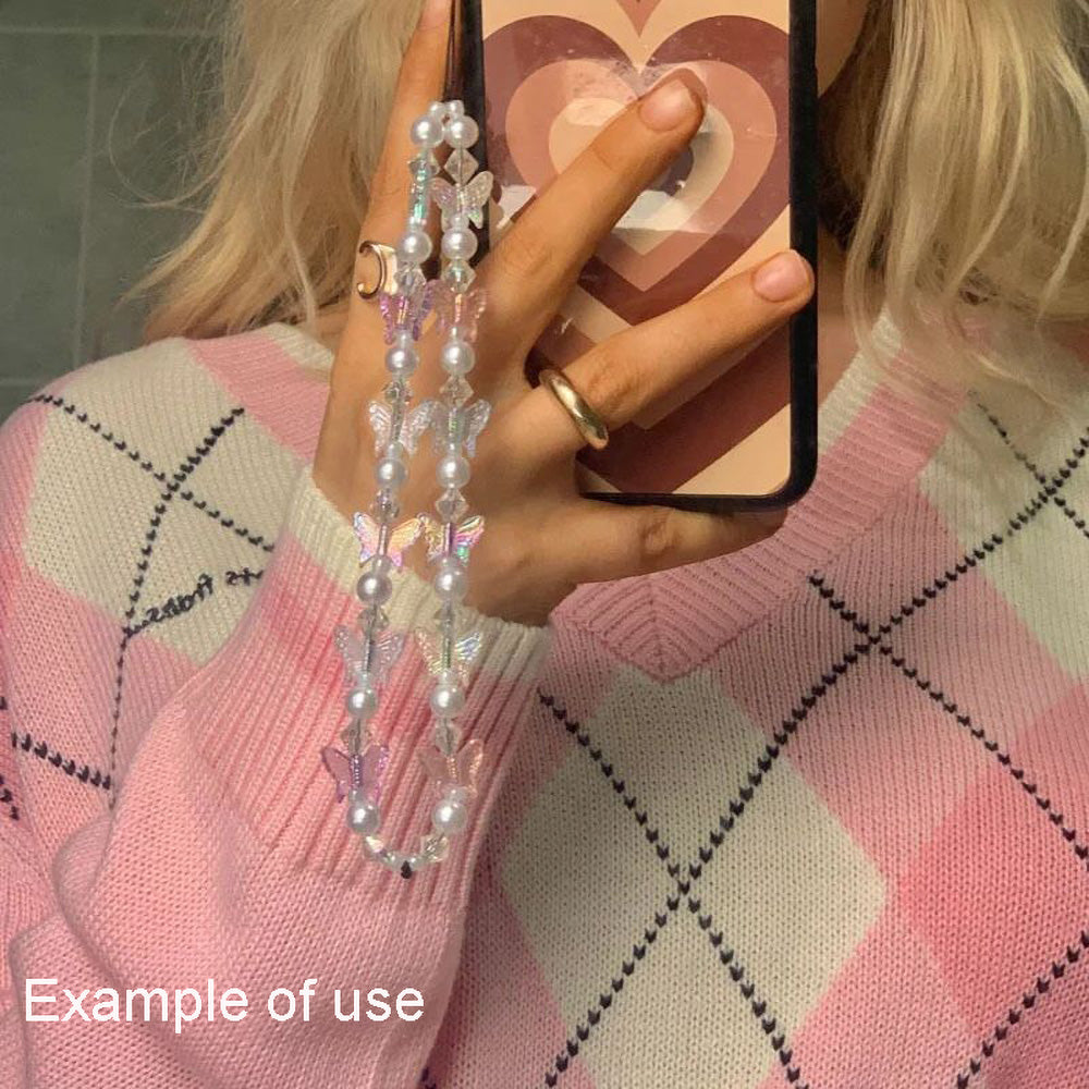 100Pcs 13.5x16mm Sparkling Butterfly Shaped Beads Plastic Spacer Beads for Necklace Bracelet Making Jewelry Crafts Supplies Phone Chain Decor