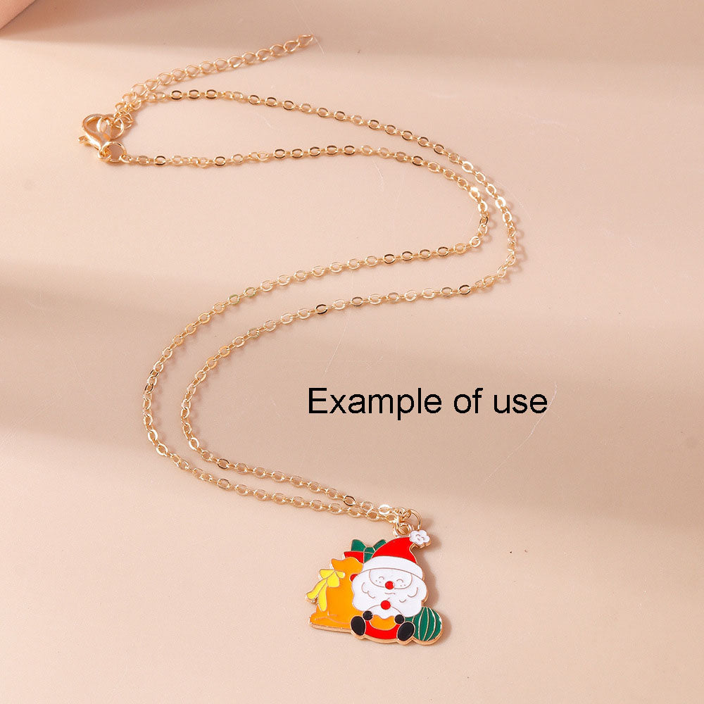12Pcs Enamel Christmas Theme Charms Metal Mini Santa Claus Cute Snowman Pendants for Necklace Bracelet Earrings Making Accessories DIY Crafts Decor