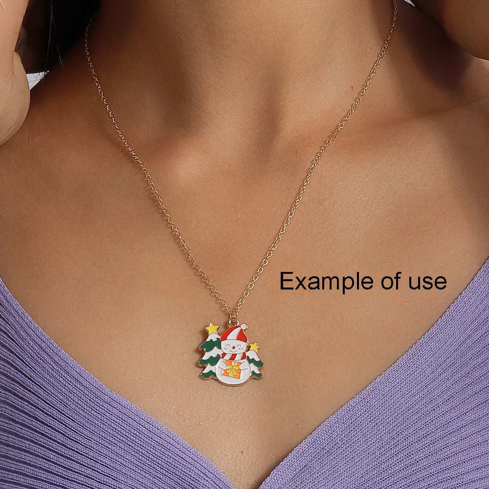 12Pcs Enamel Christmas Theme Charms Metal Mini Santa Claus Cute Snowman Pendants for Necklace Bracelet Earrings Making Accessories DIY Crafts Decor