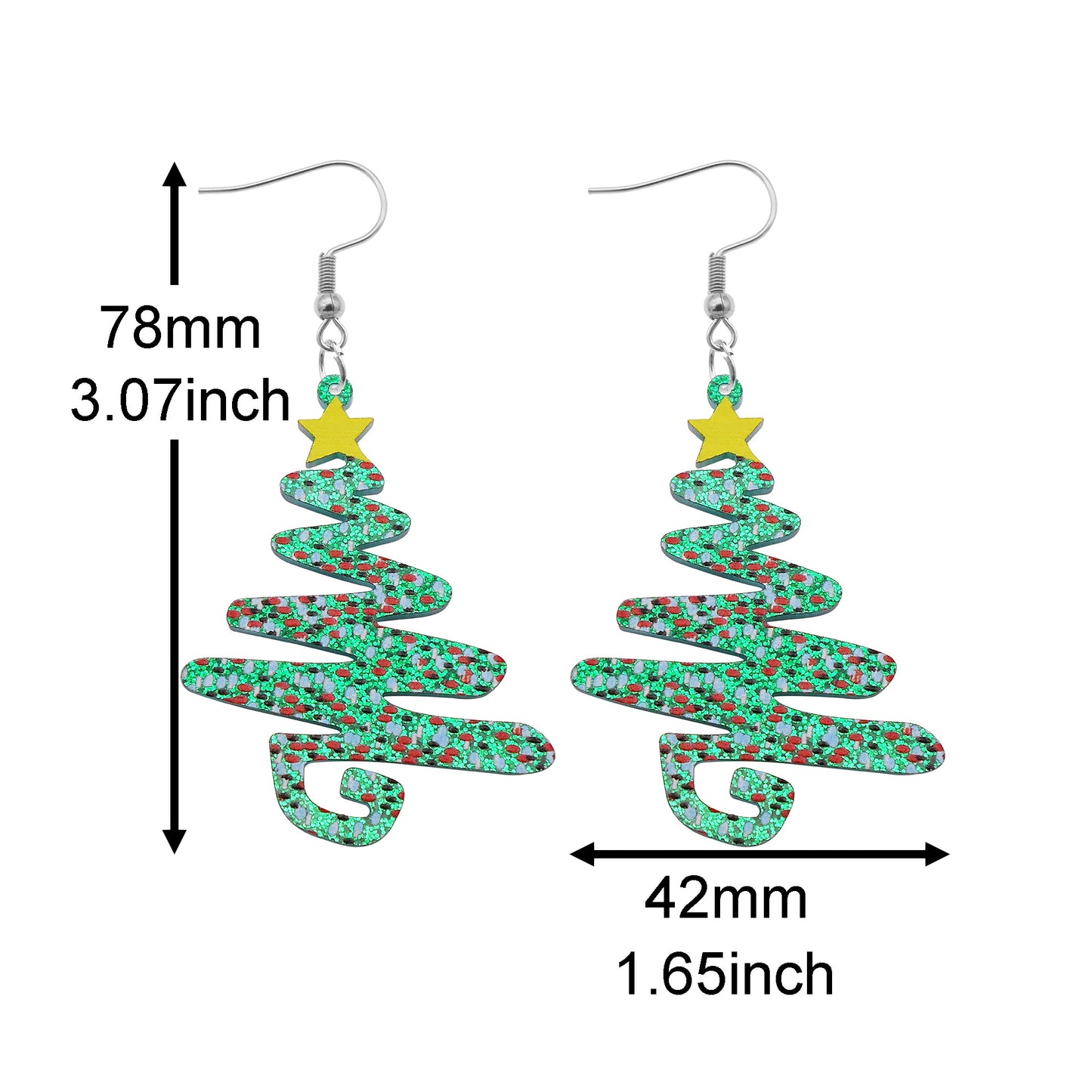1 Pair Acrylic Christmas Dangle Earrings Snowflake Santa Claus Hook Earrings Hypoallergenic Women Earring Piercing Jewelry for Daily Wear & Festival Gifts