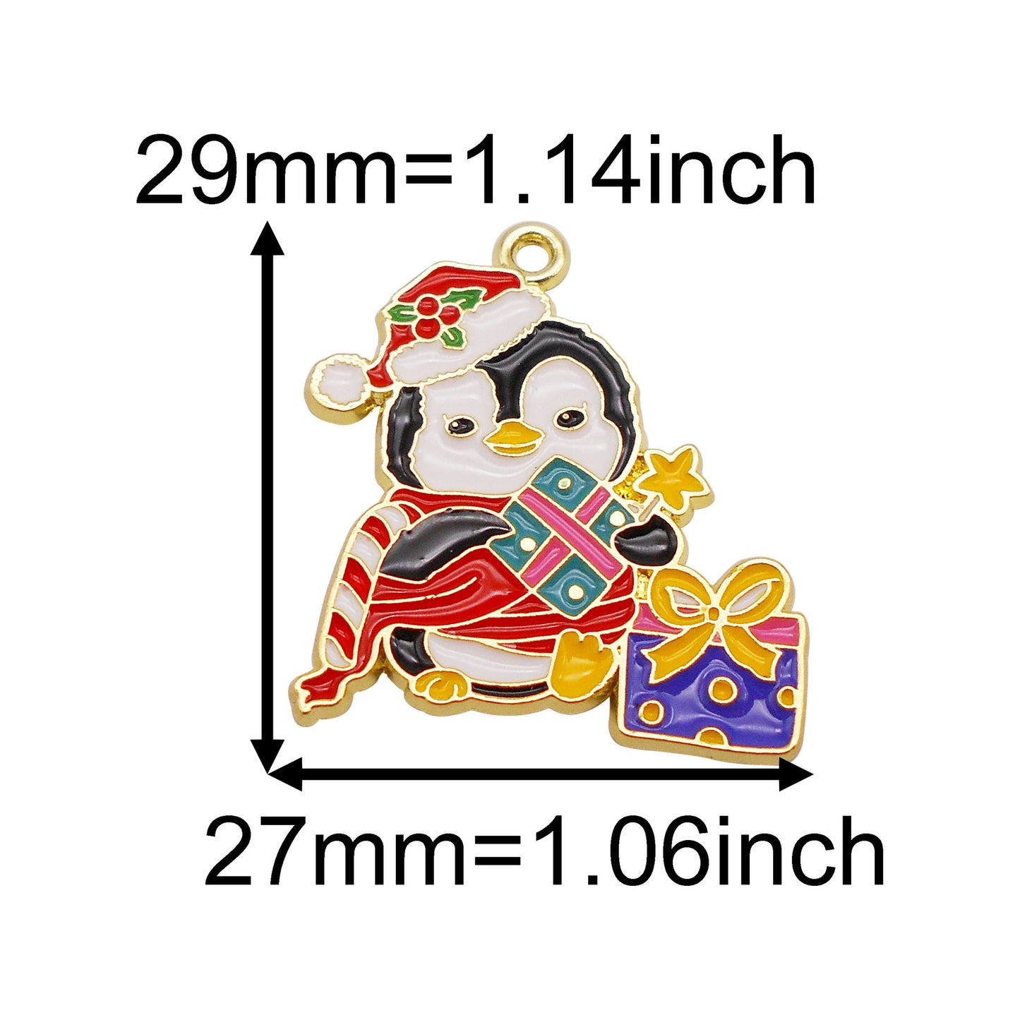 Christmas Penguin & Cat Pendants - 4/5/9Pcs Enamel Metal Charms for DIY Jewelry, Keyring, Decor & Craft Accessories