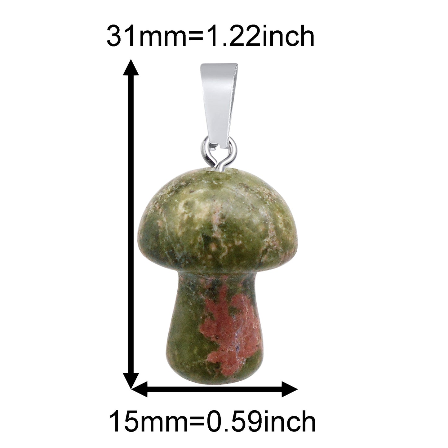 2Pcs Natural Agate Mushroom Pendants - 21x15mm Semi-Precious Stone Charms for DIY Jewelry Making Art Crafts Decor