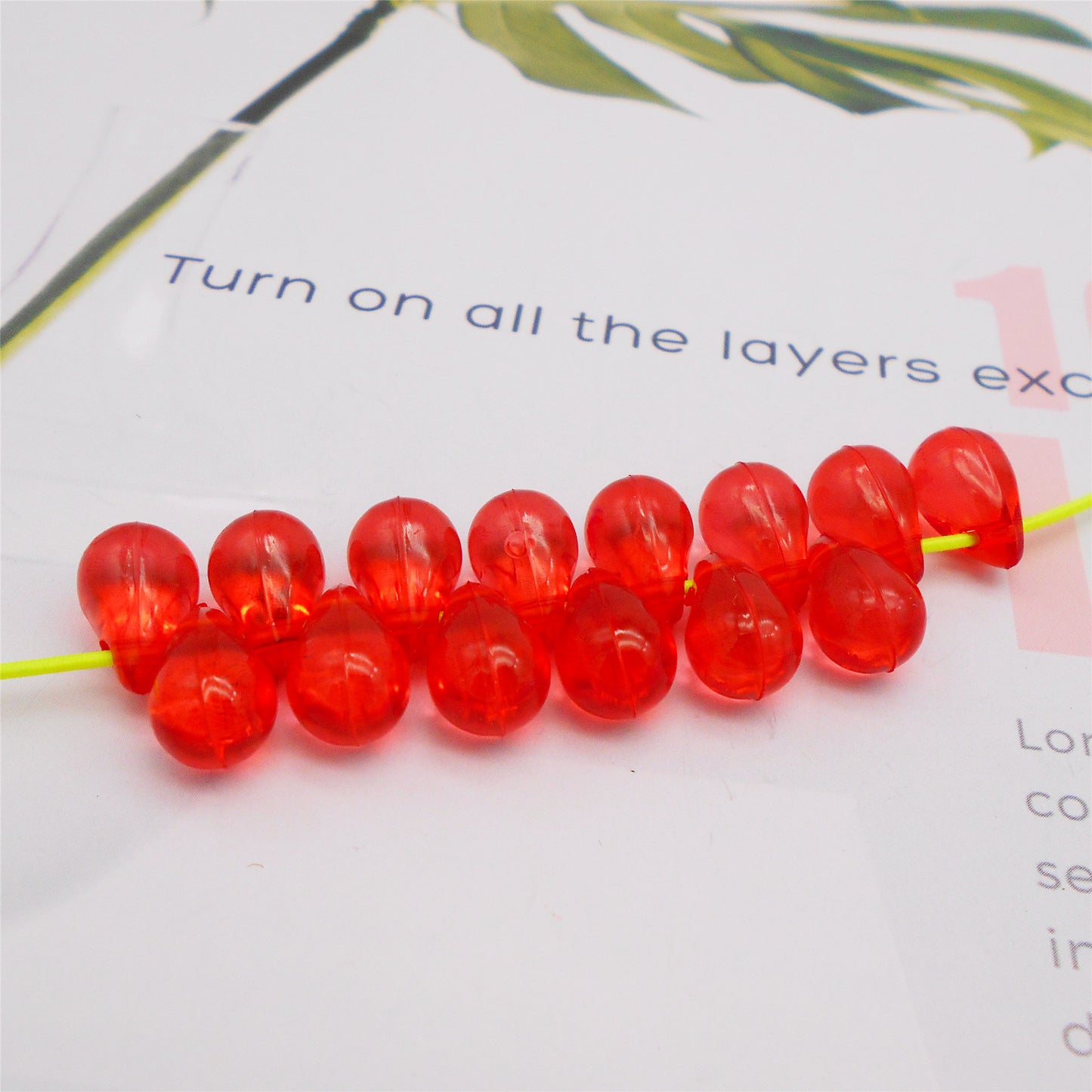 100Pcs Red Teardrop Charms for Jewelry Making - 13x8mm Transparent Acrylic Pendant Drops for Necklace, Bracelet, Earrings - DIY Craft Supplies, Beading Decor Findings