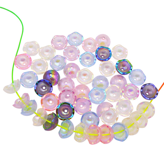 50Pcs Colorful Transparent Beads Semi-Circle Acrylic Spacer Beads DIY Jewelry Making Accessories Necklace Bracelet Earrings Crafts Decor 16x8x12mm