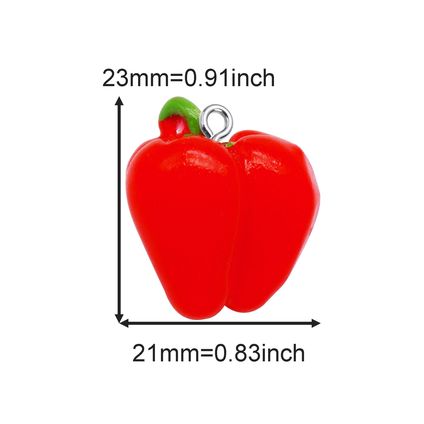 10Pcs Red Chili & Tomato Charms Acrylic Cameo Fruit Vegetable Dangle for Pendant Jewelry Making DIY Crafts Keychain Phone Case Decor
