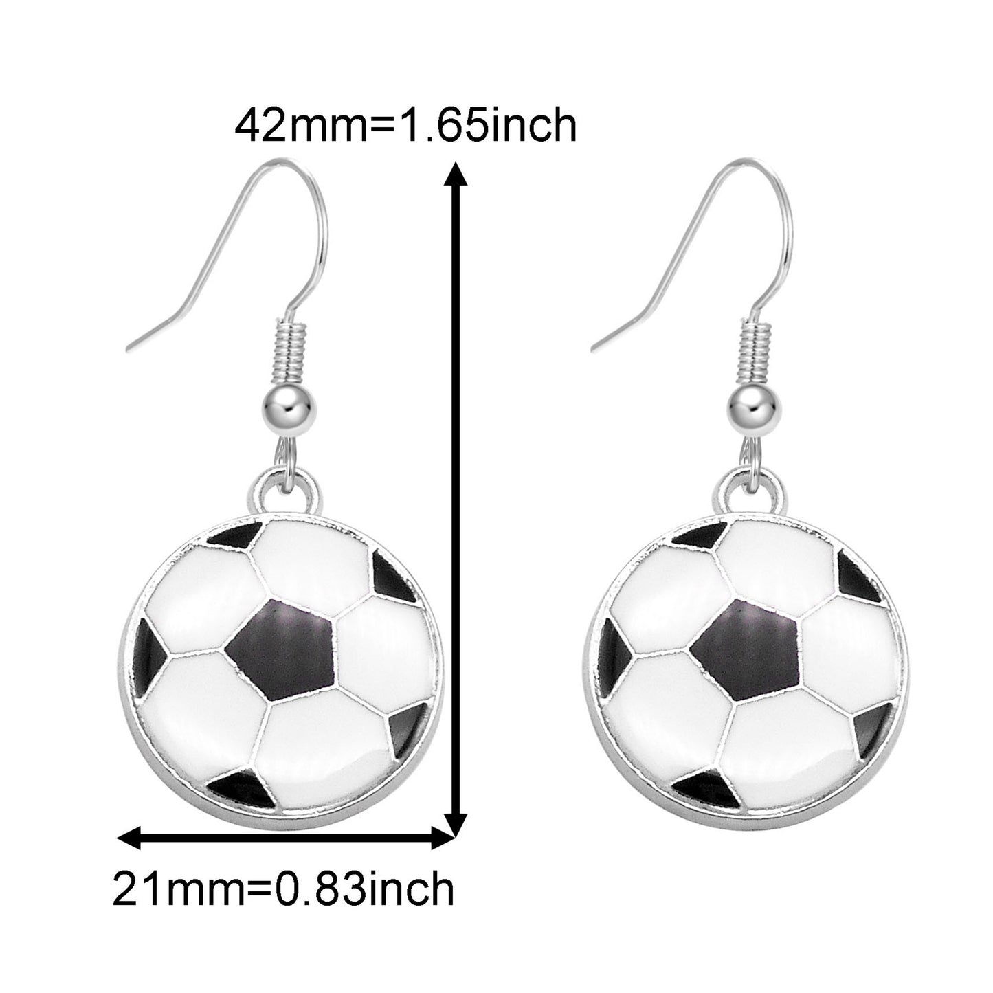 High Quality Hot Selling Jewelry Set - 1 set Football Pattern Earrings & Necklace Metal Enamel Charm Jewelry Festival Gifts