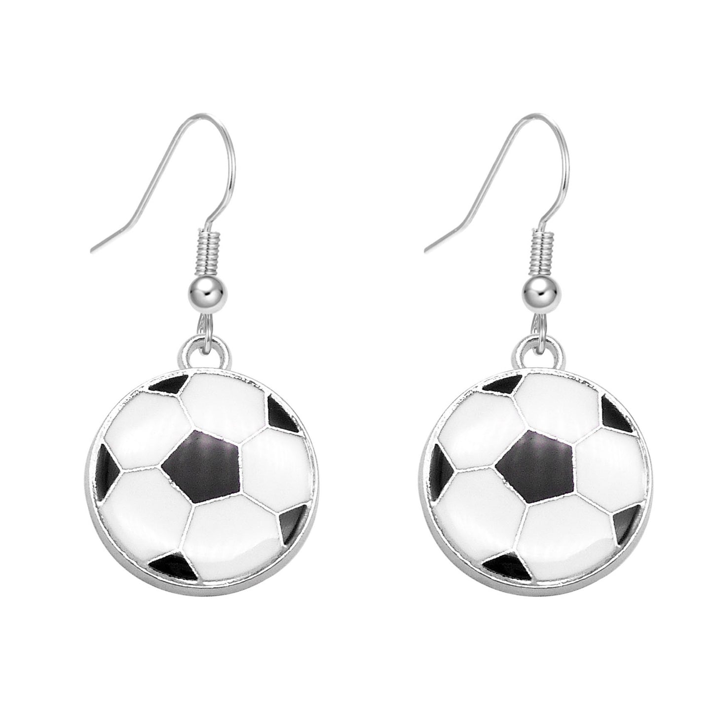 High Quality Hot Selling Jewelry Set - 1 set Football Pattern Earrings & Necklace Metal Enamel Charm Jewelry Festival Gifts