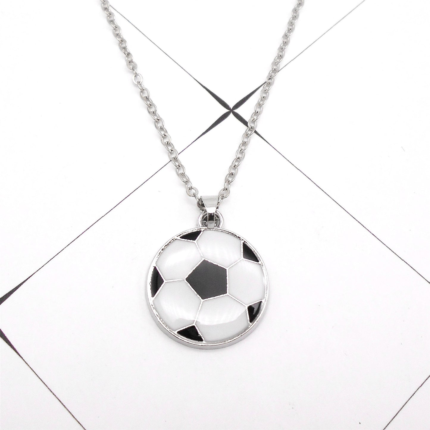 High Quality Hot Selling Jewelry Set - 1 set Football Pattern Earrings & Necklace Metal Enamel Charm Jewelry Festival Gifts