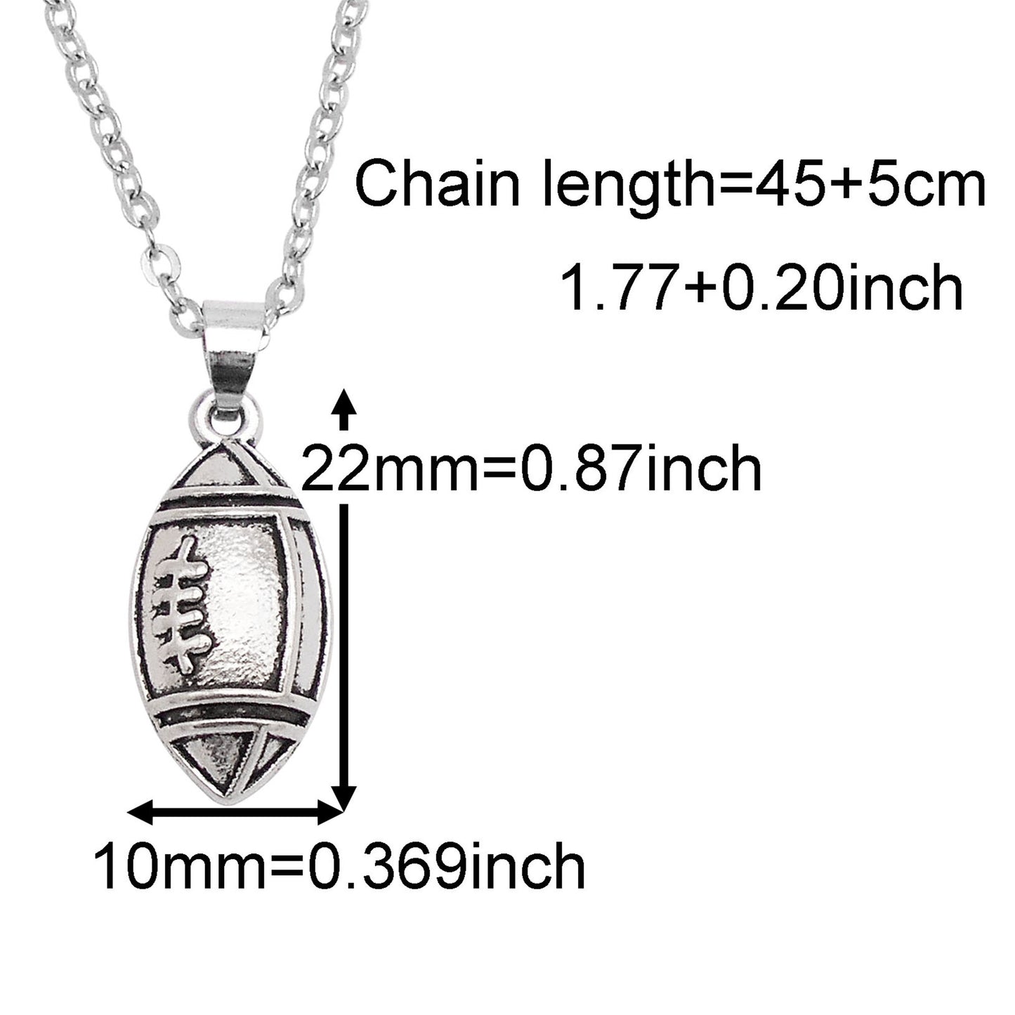 1 Piece Antique Silver Sport Ball Shaped Charm Earrings & Necklace, Metal Women Jewelry Set, Football Baseball Dangle Necklace Earrings Set Festival Gifts