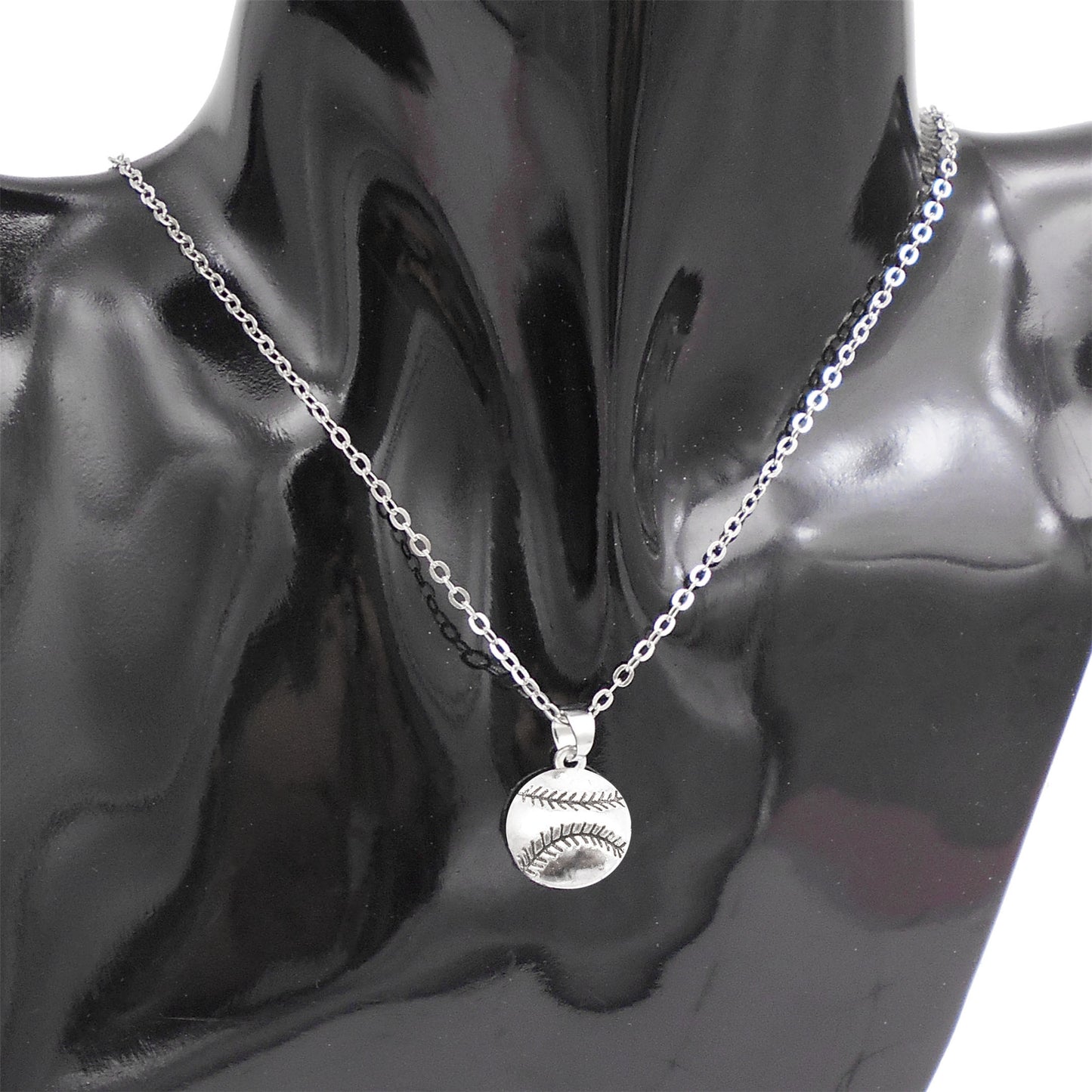 1 Piece Antique Silver Sport Ball Shaped Charm Earrings & Necklace, Metal Women Jewelry Set, Football Baseball Dangle Necklace Earrings Set Festival Gifts