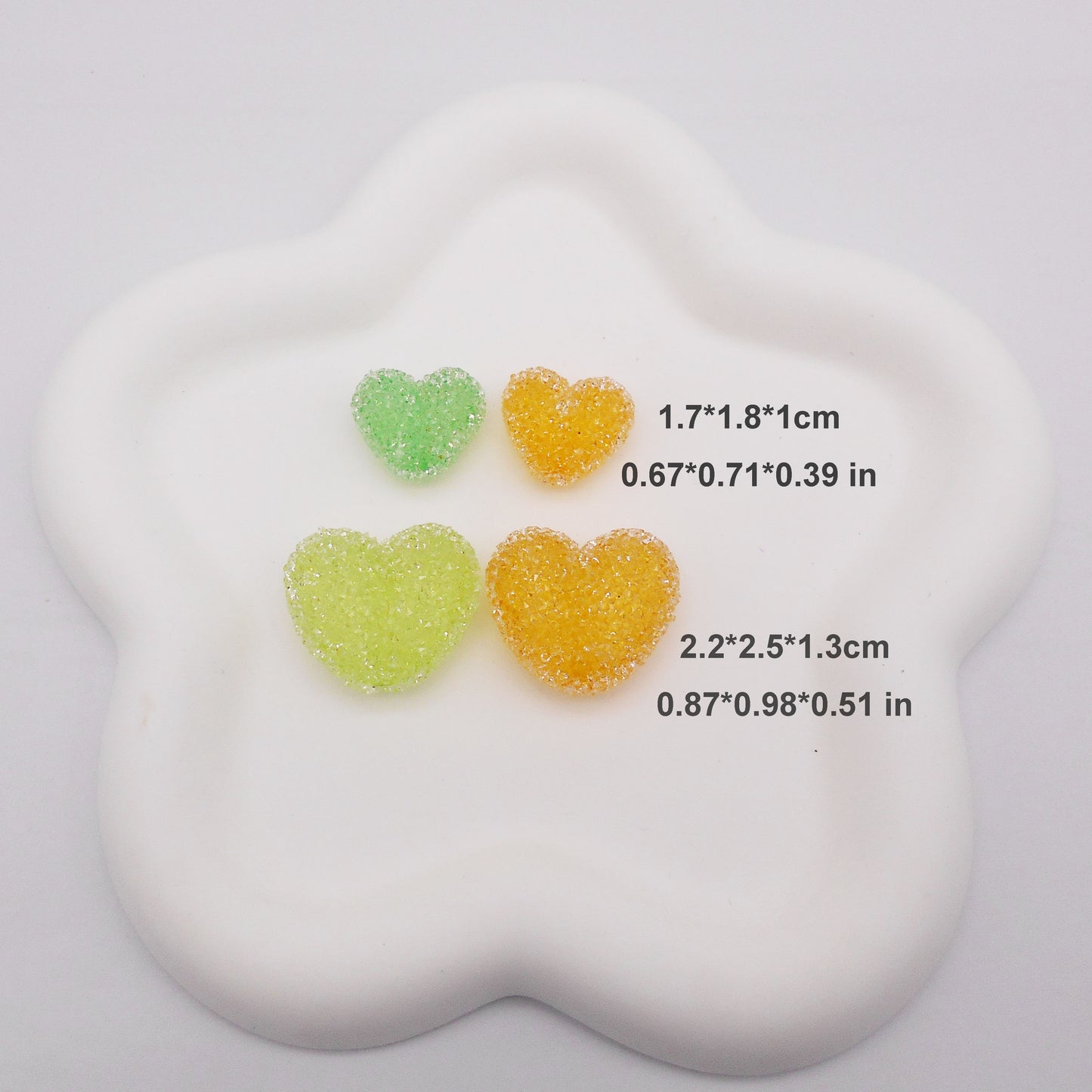 5Pcs Jelly Candy Heart Beads - Acrylic Spacer Beads for DIY Necklace Bracelet Making, Sweet Jewelry Craft Supplies