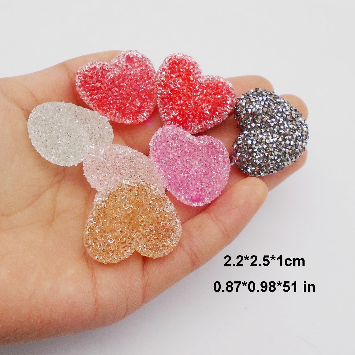 5Pcs Jelly Candy Heart Beads - Acrylic Spacer Beads for DIY Necklace Bracelet Making, Sweet Jewelry Craft Supplies