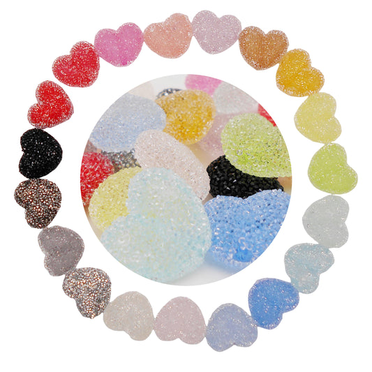 5Pcs Jelly Candy Heart Beads - Acrylic Spacer Beads for DIY Necklace Bracelet Making, Sweet Jewelry Craft Supplies