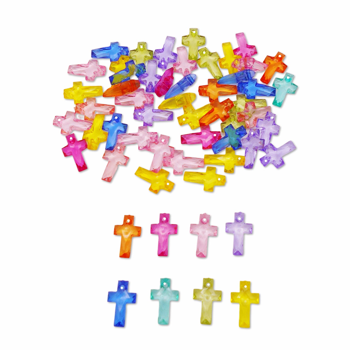 100pcs Transparent Acrylic Cross Charms DIY Pendant Supplies Colorful Jewelry Findings Necklace Bracelet Charms 16x10x4mm