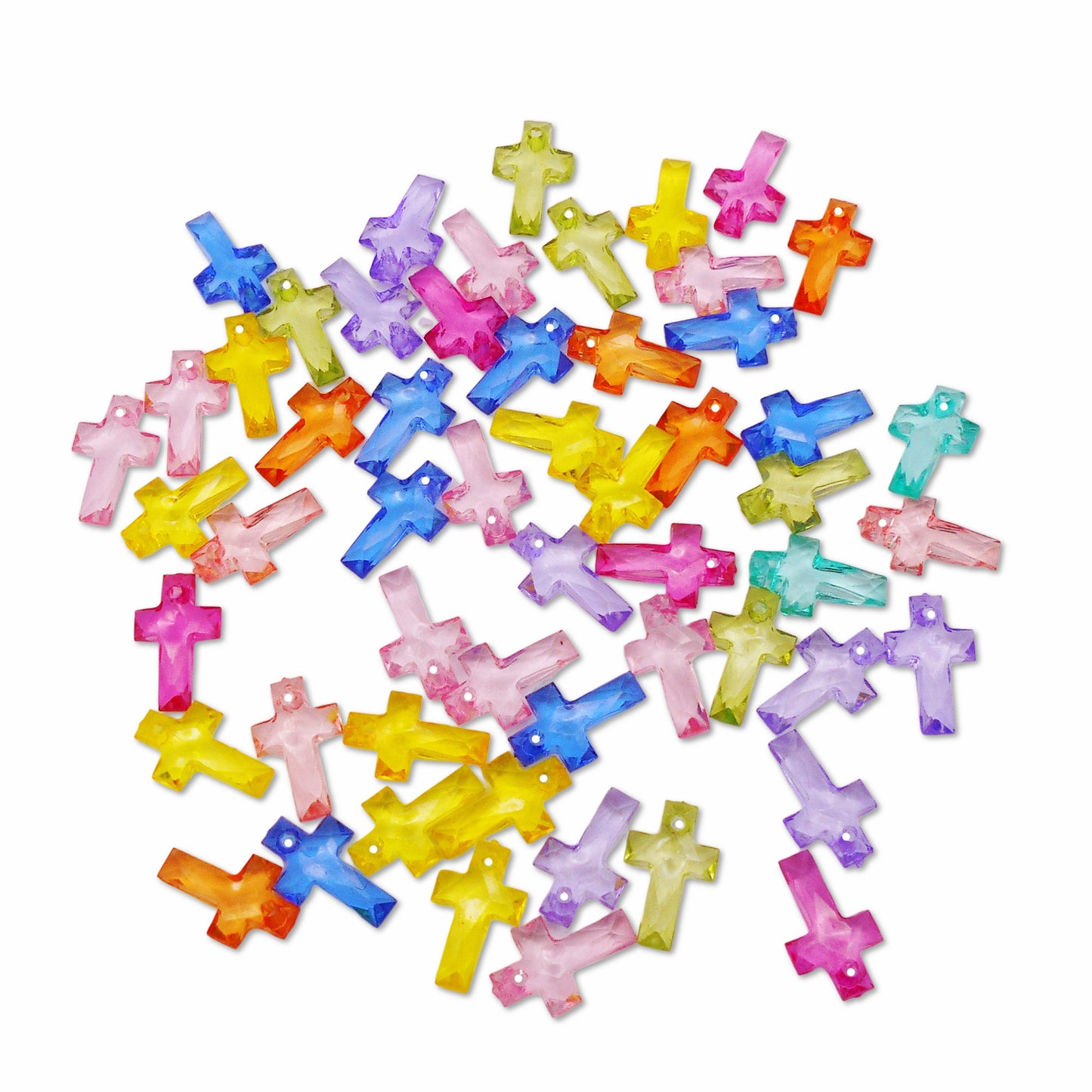 100pcs Transparent Acrylic Cross Charms DIY Pendant Supplies Colorful Jewelry Findings Necklace Bracelet Charms 16x10x4mm