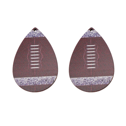 10PCS Wooden American Football Charms - Flat Back DIY Pendants for Jewelry Making (Necklace, Earrings, Bracelet) - Craft Supplies & Decor