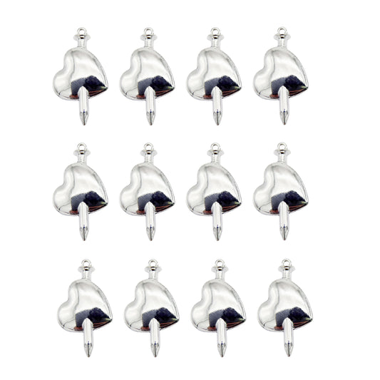 10Pcs Vintage Silver Sword & Heart Charms 37x20mm Pierced Heart with Sword Pendants Metal Jewelry Accessories for Necklace Bracelet Earrings Making DIY Crafts Decor