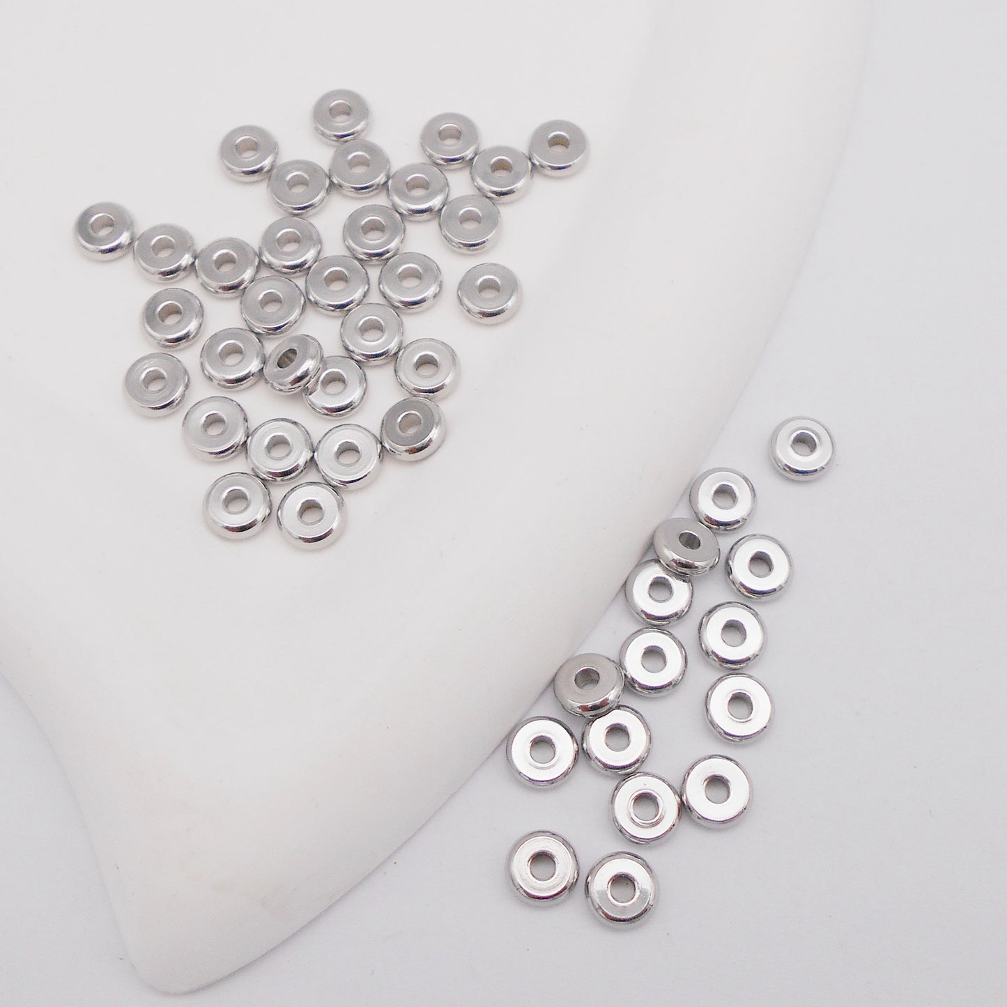 White k color stainless steel spacer beads 300pcs/pack for Jewelry Making Necklace Earrings Bracelet DIY
