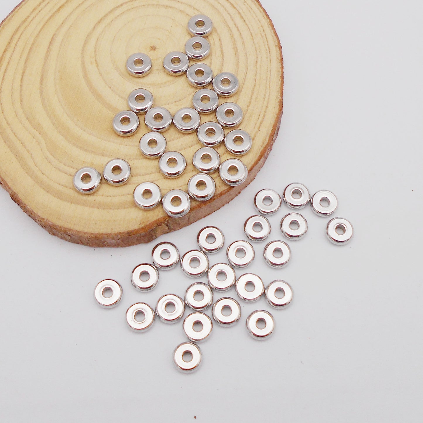 White k color stainless steel spacer beads 300pcs/pack for Jewelry Making Necklace Earrings Bracelet DIY