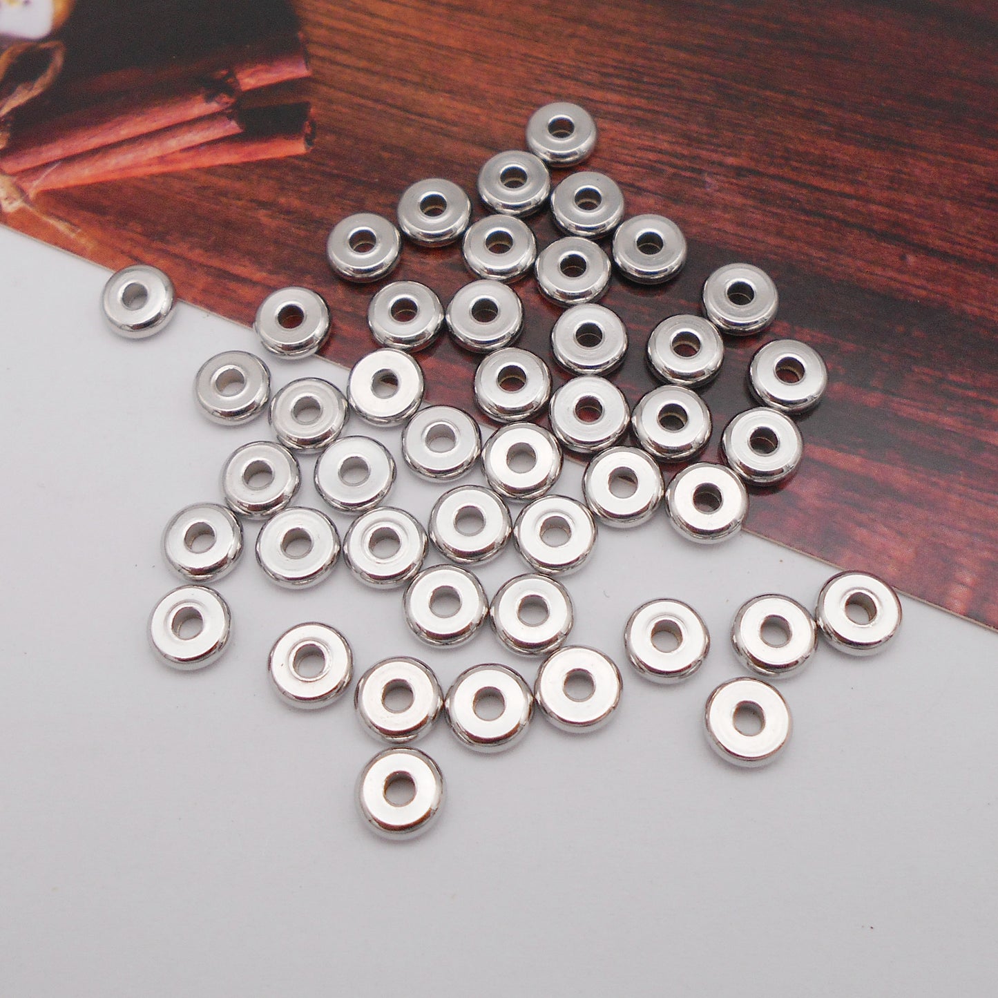White k color stainless steel spacer beads 300pcs/pack for Jewelry Making Necklace Earrings Bracelet DIY