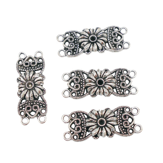 10PCS 31x17mm Retro Silver Chinese Knot Charms Alloy Material Celtic Knot Jewelry Connectors for Necklace Bracelet Making Accessories DIY Crafts Decor