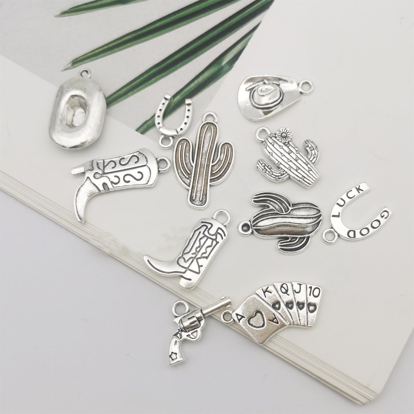 100 Grams Alloy Western Cowboy Cowgirl Charms Antique Silver Gold Color Boot Hat Pendants for Necklace Earrings Bracelet Jewelry Making Women Gifts Craft DIY Findings