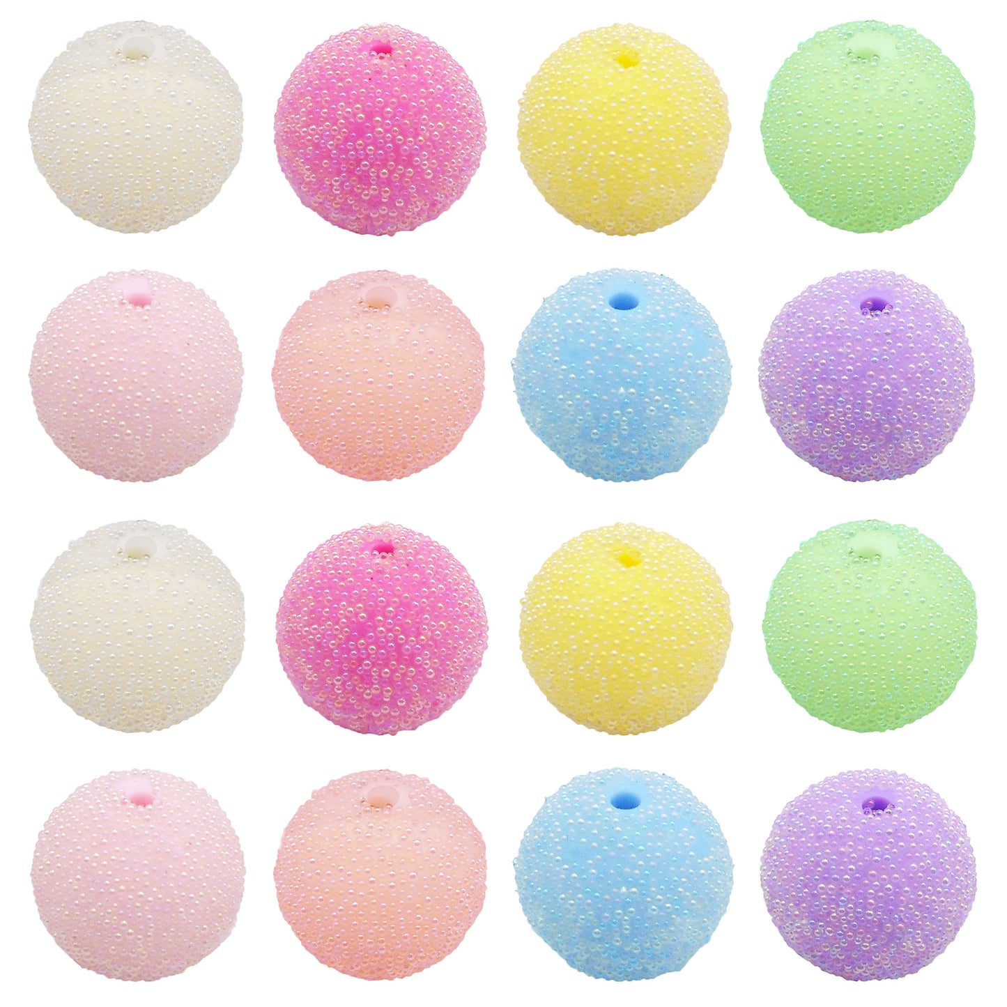 6Pcs Random 17mm Macaron-Colored Round Ball Beads 2mm Hole Acrylic Spacer Loose Beads for DIY Necklace Bracelet Accessories Keychain Dangle Making Crafts Supplies
