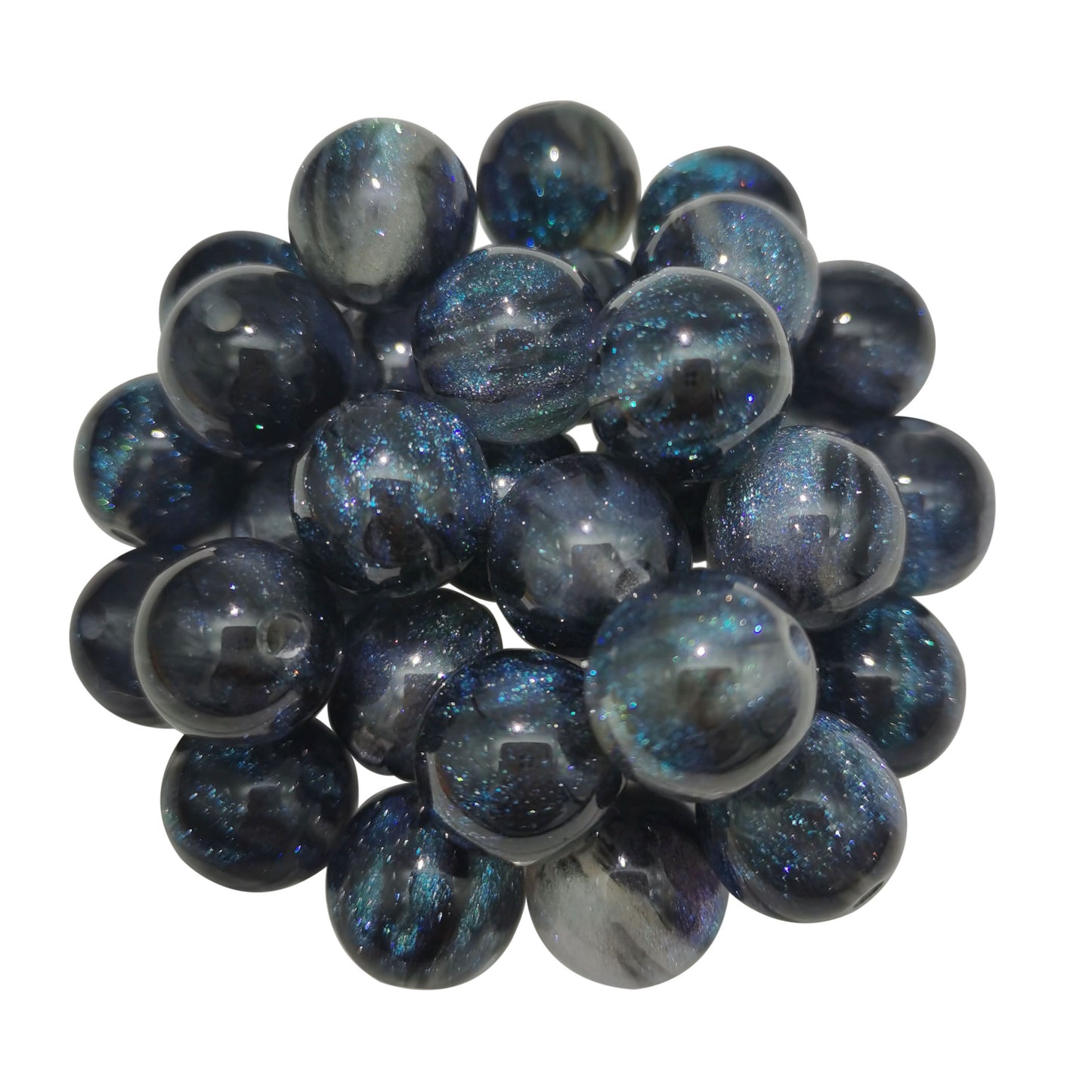 100 PCS Glitter Resin Beads Round Loose Spacer Beads for Bracelet Necklace Earrings Jewelry Making DIY Crafts 8/10/12MM