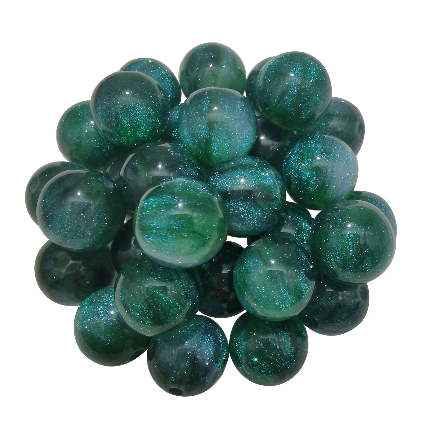100 PCS Glitter Resin Beads Round Loose Spacer Beads for Bracelet Necklace Earrings Jewelry Making DIY Crafts 8/10/12MM
